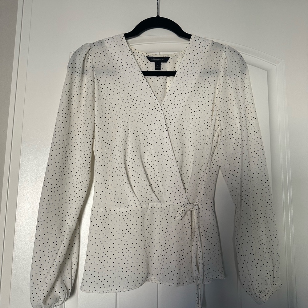 Banana Republic Polka Dot Wrap Blouse